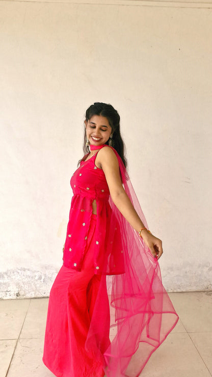 Graceful Pink Sharara Set