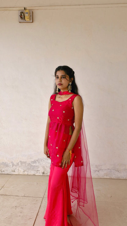 Graceful Pink Sharara Set