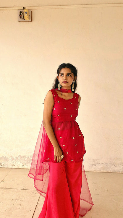 Graceful Pink Sharara Set