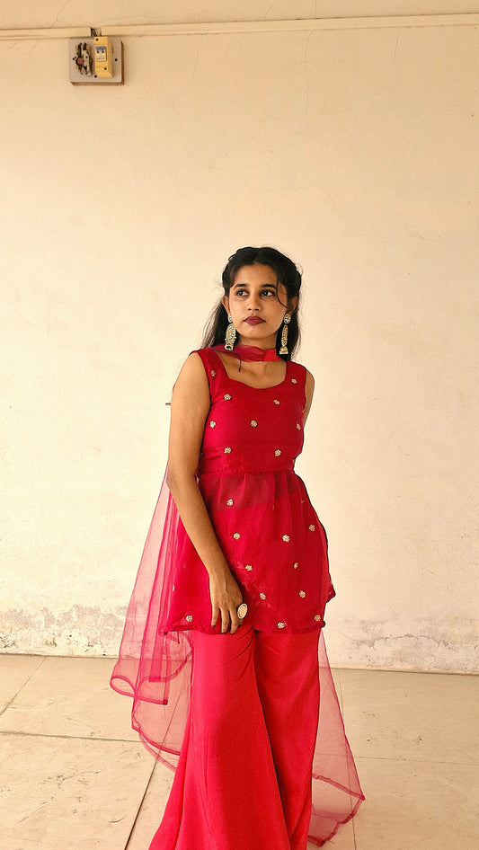 Graceful Pink Sharara Set
