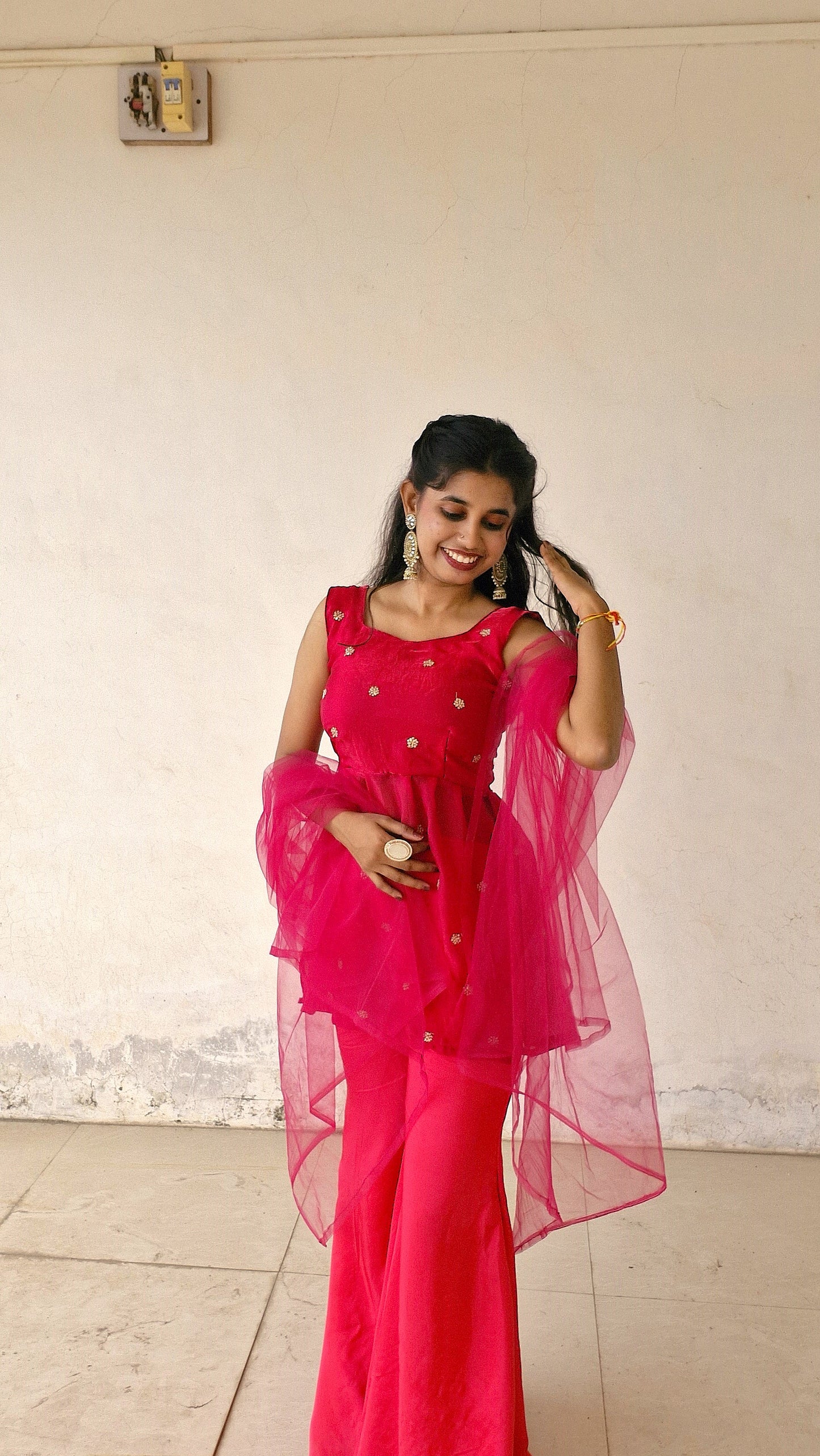 Graceful Pink Sharara Set