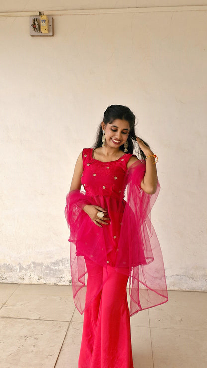 Graceful Pink Sharara Set