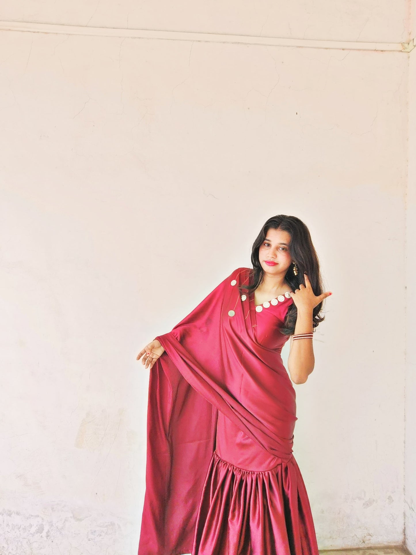 MAROON SAREE