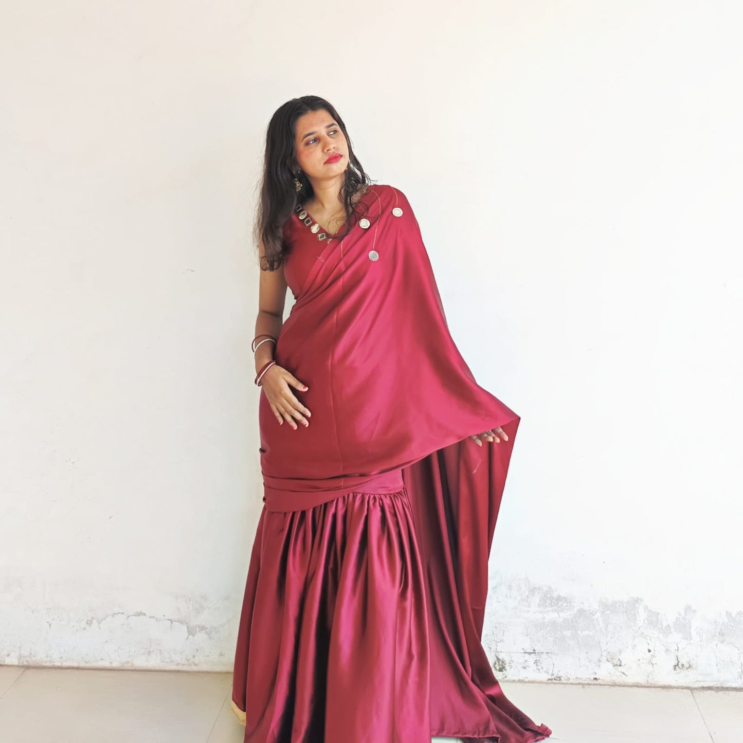 MAROON SAREE