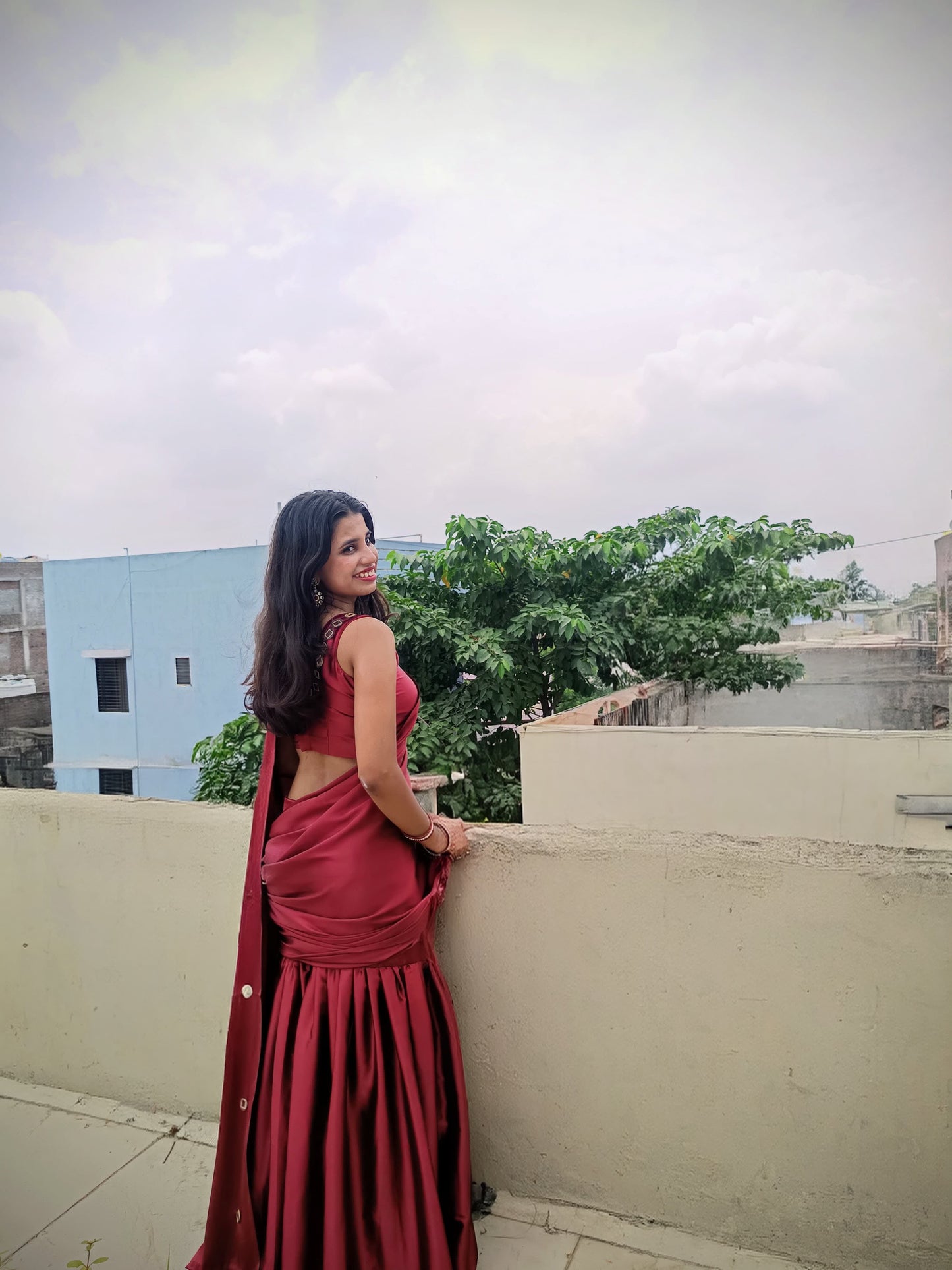 MAROON SAREE