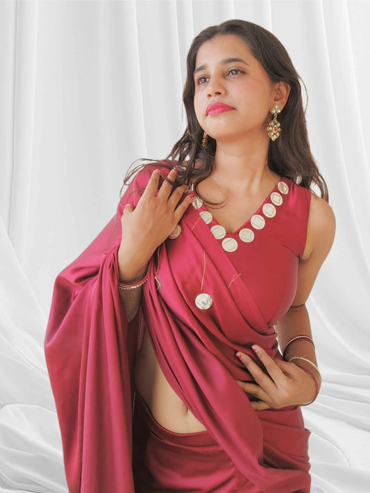 MAROON SAREE