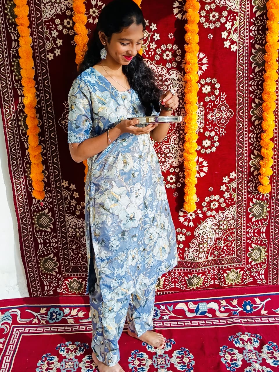 Blue Blossom Cotton Co-ord Set