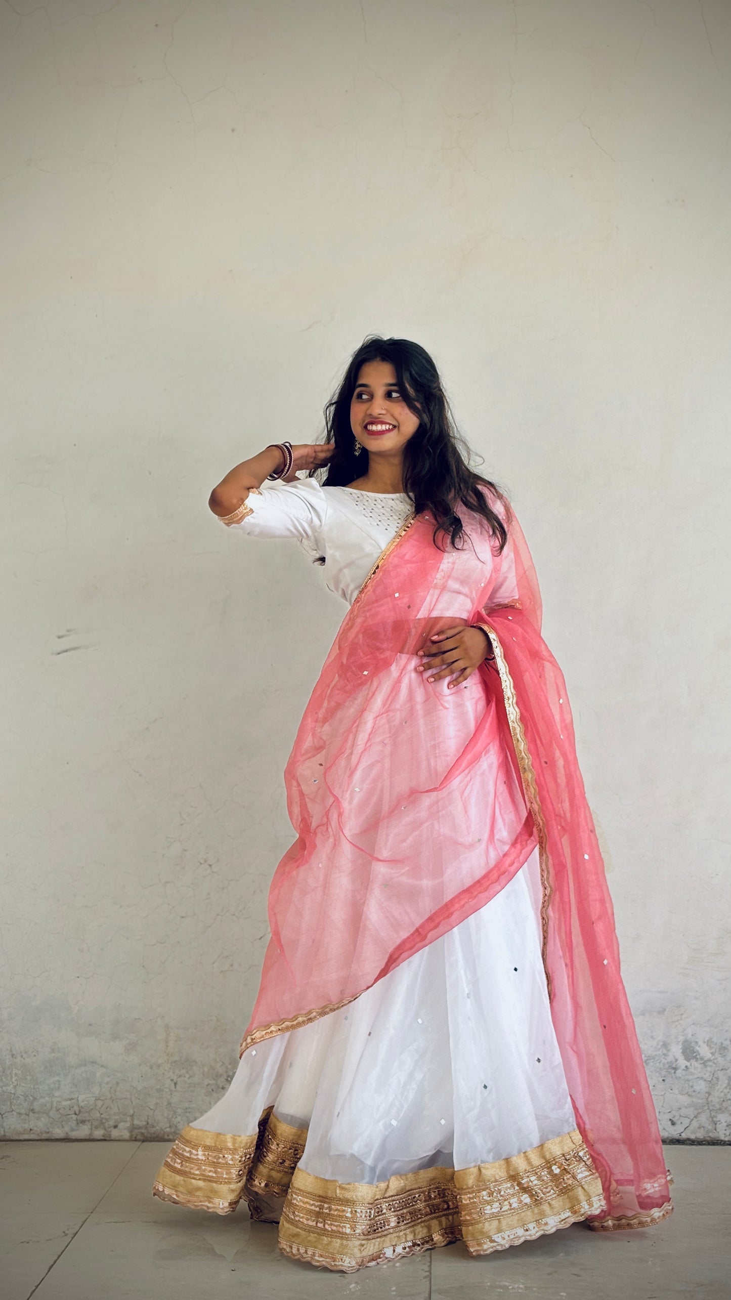 White Organza Lehenga Set