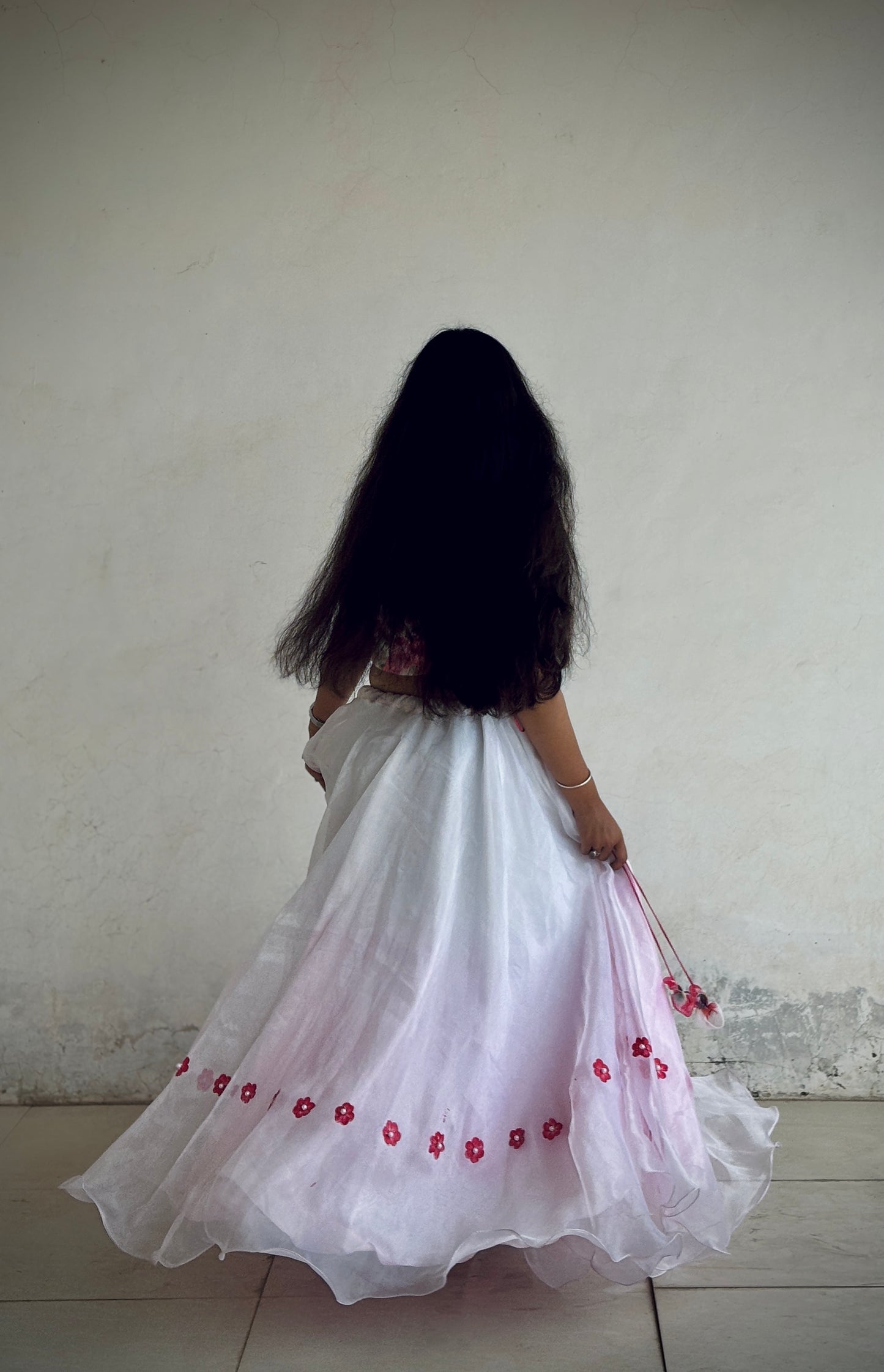 Organza Pink Lehenga Set