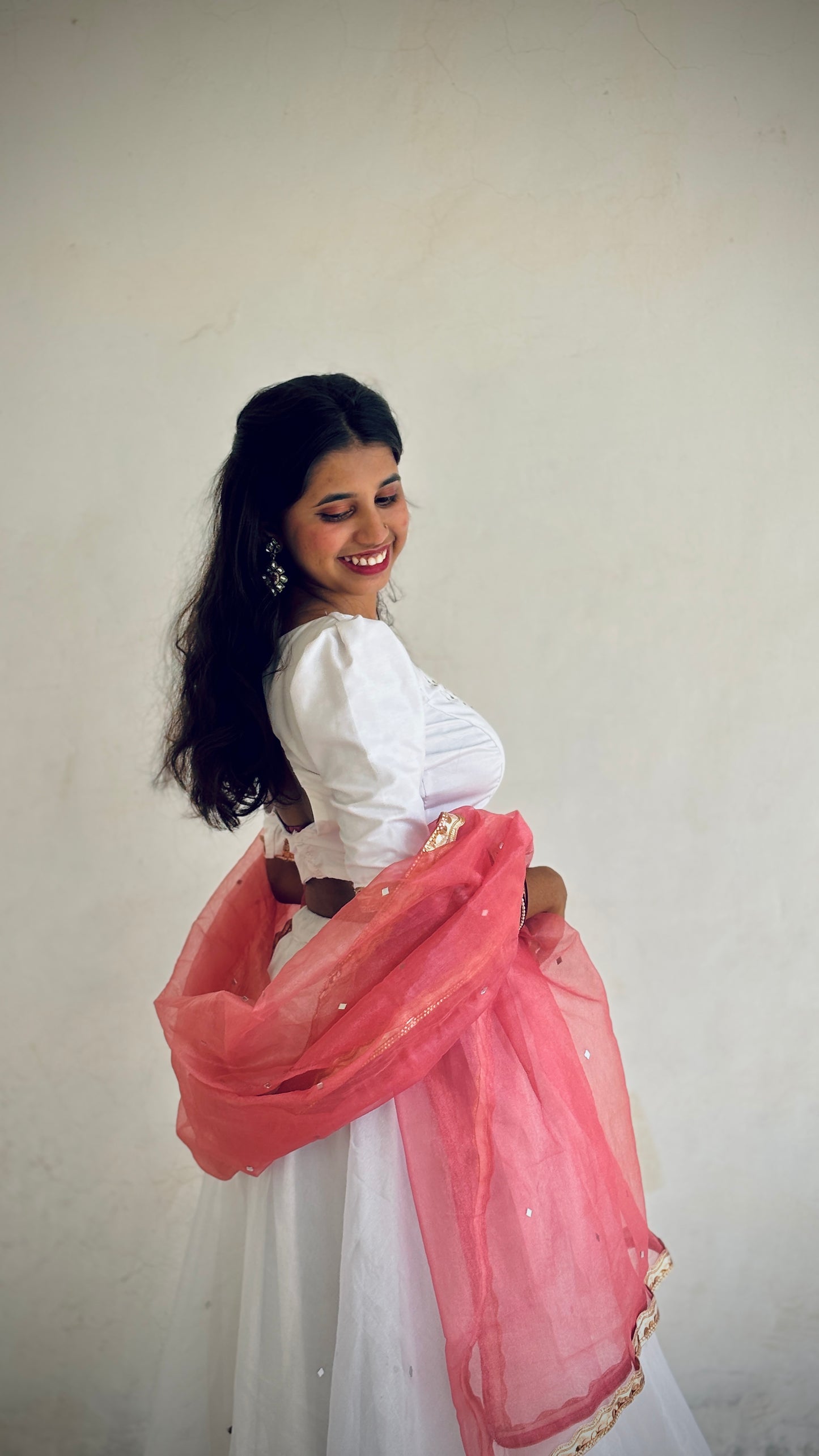 White Organza Lehenga Set