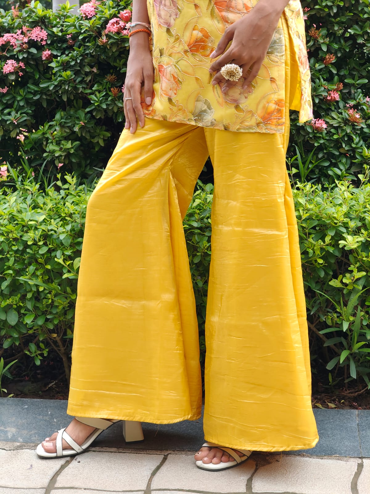 yellow Tissue Kurti Set 🌼✨